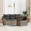 VidaXL Set de canapele pentru grădină cu pernă 5 pcs Gri Rattan poli