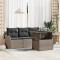 vidaXL Set de canapele pentru grădină cu pernă 5 pcs Gri Rattan poli