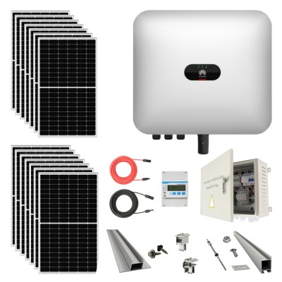 Kit complet prosumator 10kW trifazic cu 28 panouri 370W, accesorii si montaj incluse + Smart meter si dongle wifi foto