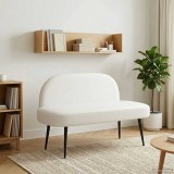 vidaXL Bancă tapițată cu spătar Alb 110 x 60 x 76 cm Piele artificială 42040806