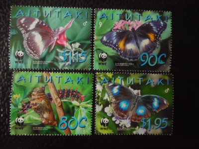 Aitutaki-Fauna-,fluturi-serie completa- nestampilate foto