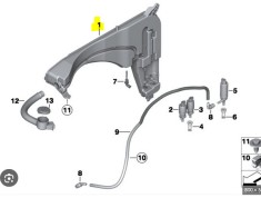 Rezervor spalator parbriz Bmw X4 (F26), 08.2014-05.2018, fara pompa lichid parbriz, cu set spalator far, fara senzor nivel lichid (cu gaura senzor),C