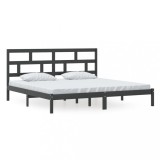 Cumpara ieftin Cadru de pat, negru, 200x200 cm, lemn masiv de pin