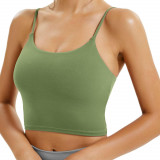 ch Sutien sport căptușit pentru femei Fitness antrenament Alergare Yoga Tank Top Pea Green Small