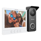 Kit videointerfon analogic, ecran 7&#039;, conectare 4 fire pentru 1 familie, IR, IK08 - HIKVISION DS-KIS213 SafetyGuard Surveillance