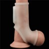 Inel Penis Vibrator Lovetoy Silk Knights, Manson Scrotal, Alb, 12cm, Rezistent la Apa