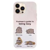 Husa compatibila cu Apple iPhone 15 Pro Max model Pusheen guide to lazy, Silicon, TPU, Viceversa, Transparent, Carcasa