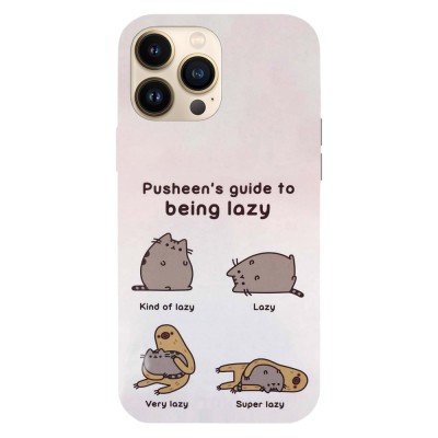 Husa compatibila cu Apple iPhone 13 Pro Max model Pusheen guide to lazy, Silicon, TPU, Viceversa foto