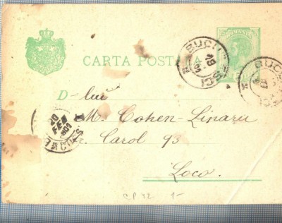 AX 163 CP VECHE -DOMNULUI MAURICIU COHEN LINARU(MUZICIAN) -BUCURESTI -CIRC. 1901 foto