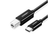 CABLU USB Ugreen pt. imprimanta, &quot;US241&quot; USB Type-C (T) la USB 2.0 Type-B (T), 2m, negru, &quot;50446&quot; (timbru verde 0.08 lei) - 6957303854462