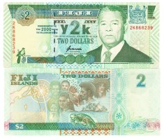 Fiji 2 Dollars 2 000 2000 P-94 Comemorativa UNC