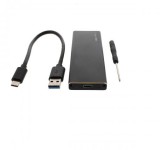 Carcasa SSD M2 SATA USB 3.1 negru cablu USB Type C inclus