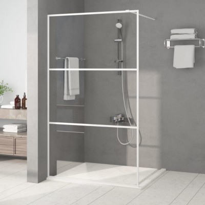 vidaXL Paravan duș walk-in, alb, 115x195 cm, sticlă ESG transparentă foto