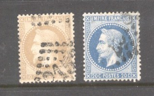France 1862 Napoleon III, 10C, 20C, used AM.152