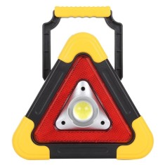 Triunghi SOS Cu Lanterna LED COB, FOXMAG24, LED Rosu , Incarcare Solara , USB , Acumulator Integrat , Galben