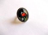 inel sticla cu motiv floral 39194