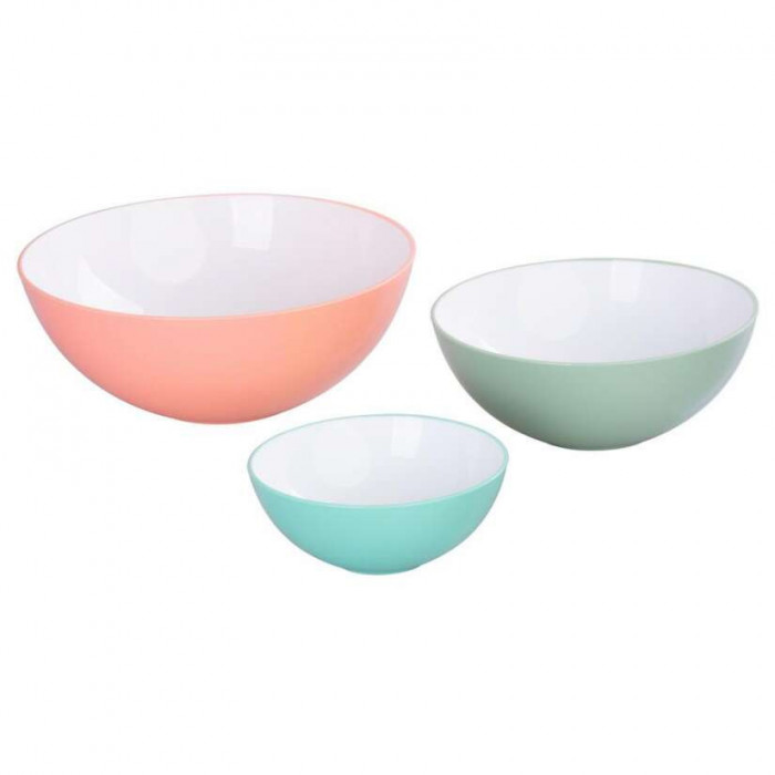 Boluri salata, plastic, set 3 buc, 0.6/1.5/3 L, MagicHome