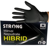 Manusi negre nitril + vinil, Strong, Hybrid, nepudrate
