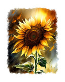 Cumpara ieftin Sticker decorativ, Floarea Soarelui, Galben, 70 cm, 6829ST, Oem
