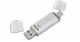 Memorie USB 128 GB Hama cu USB 3.0 USB 3.1 de tip C, argintiu - RESIGILAT