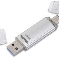 Memorie USB 128 GB Hama cu USB 3.0 USB 3.1 de tip C, argintiu - RESIGILAT