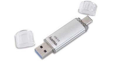 Memorie USB 128 GB Hama cu USB 3.0 USB 3.1 de tip C, argintiu - RESIGILAT foto