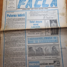 ziarul facla iulie 1990 - anul 1,nr. 1- serie noua dupa comunism,adrian paunescu