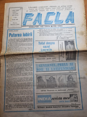 ziarul facla iulie 1990 - anul 1,nr. 1- serie noua dupa comunism,adrian paunescu foto