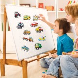 Set Jucării Magnetice Vehicule, 30 Bucăți, Dimensiuni 5.5x5.5 cm, Multicolor, 3+ Ani, Oem