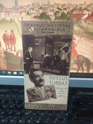 Mielul turbat de Aurel Baranga, Program Teatrul Național, perforație MF 1958 086 foto