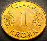 Cumpara ieftin Moneda 1 KRONA / COROANA - ISLANDA, anul 1975 * cod 3868 A = UNC, Europa