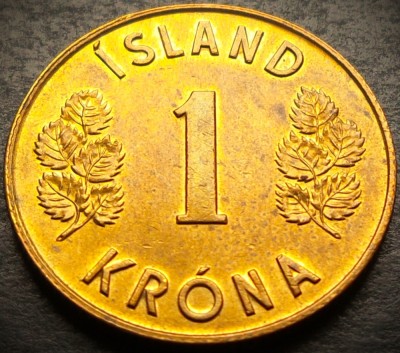 Moneda 1 KRONA / COROANA - ISLANDA, anul 1975 * cod 3868 A = UNC foto