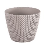 Ghiveci SPLOFY mocca 1,7 L, 15,7 x 13,3 cm, model &icirc;mpletit modern