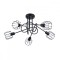 Candelabru Beluci Negru Oțel 5 Becuri Coș Cu Tuburi Modern De Interior