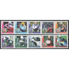 Isle of Man 2007 Mi 1333/42 A strips - Centenarul Raliului TT: Piloti de curse