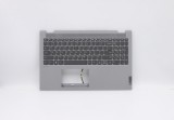 Carcasa superioara cu tastatura palmrest Laptop, Lenovo, Flex 5-15ITL05 Type 82HT, 5CB0Y85684, 4600K1130001, Platinum Grey, iluminata, layout US