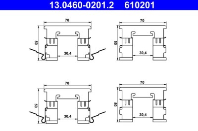 ATE 13.0460-0201.2 Set accesorii, placute frana foto