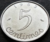 Cumpara ieftin Moneda 5 CENTIMES - FRANTA, anul 1963 *cod 3950 = A.UNC