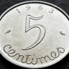 Moneda 5 CENTIMES - FRANTA, anul 1963 *cod 3950 = A.UNC