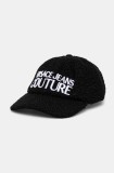 Versace Jeans Couture șapcă din amestec de l&acirc;nă culoarea negru, cu imprimeu, 77HAZK10 ZSB12