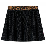 Fusta de copii cu talie tip leopard, negru, 116