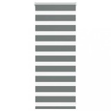 vidaXL Jaluzea tip zebra gri &icirc;nchis lățime țesătură 55,9 cm poliester