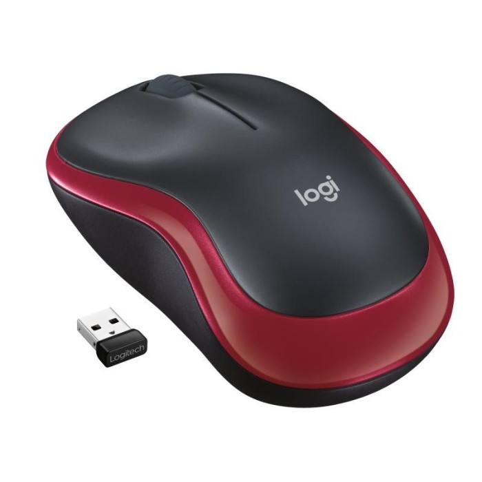 Mouse Wireless LOGITECH Wireless Mouse M185, 1000 dpi, Rosu