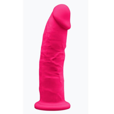 9 inch Realistic Silicone Dual Density Dildo with Suction Cup Pink foto