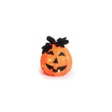 Dovleac Halloween poliester portocaliu negru cu leduri &Oslash; 17 x 21 H