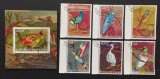 INS.COMORE-PASARI-serie 6 V.+ 1 colita-Obliterate.-CTO-ICO 180D, Africa, Fauna