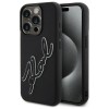 Husa pentru Apple iPhone 15 Pro Max, Karl Lagerfeld, 3D Rubber Signature, Neagra