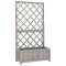 Jardinieră colț cu spalier, gri, 70x30x135 cm, lemn masiv brad