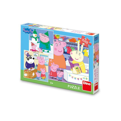 Puzzle Peppa Pig, 3x55 piese - DINO TOYS foto