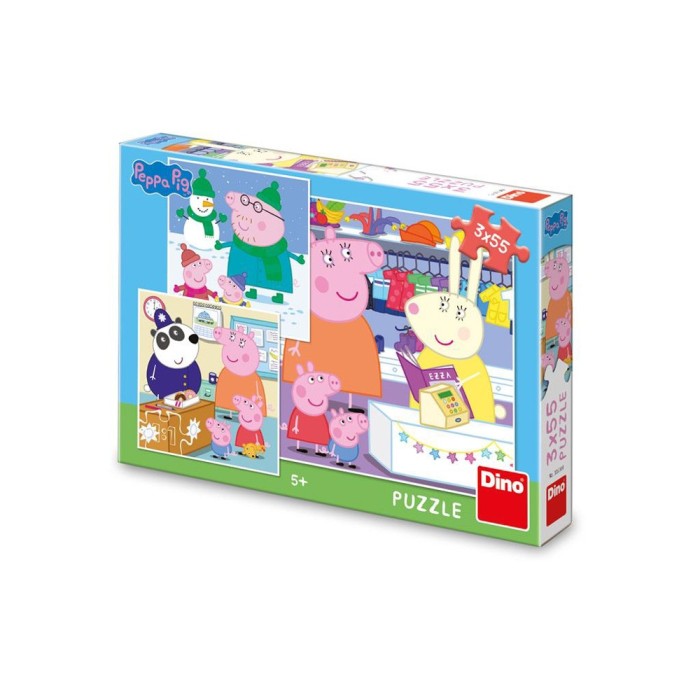 Puzzle 3&times;55 piese, Peppa Pig &ndash; DINO TOYS